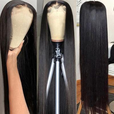 China Soft Smooth Thick Barely Shedding Hd 13X6 Lace Wig Straight 10A Human Hair For Black Women,Kinky Straight Hd Lace Front Brazilian Hair Wigs for sale