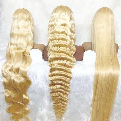 China Soft Smooth Thick Barely Shedding hd full lace human hair wig,100% human hair hd blonde 613 full lace wig with baby hair lace wig vendor for sale