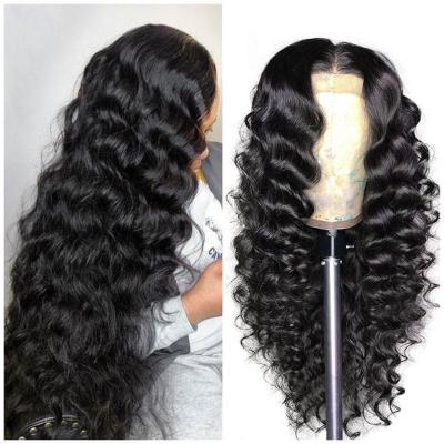 China Soft Smooth Thick Barely Shedding HD Lace Full Virgin Brazilian Human Hair Wigs Deep Wave Curly Transparent Lace Front Human Hair Wigs for Black Women for sale