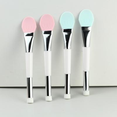 China Hot Selling Japan Tiktok Silicone Mask Flat Side Double Sided Brush Fiber Facial Tool Cosmetic Brush for sale