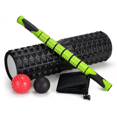 China Luxury Muscle Eva Yoga Foam Roller Eco 4 Foot Friendly Super High Density Soft Back Wholesale Automatic Rebound In 1Foam Roller Set Massage Stick for sale