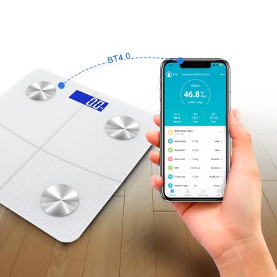 China WITH LID Digital Body Fat Analyzer Bathroom Scale Measures Smart Scales With App for sale