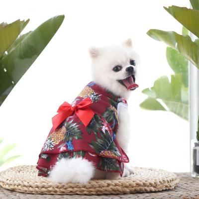 China Fashionable Pet Dogs Costume Pet T-shirts Viable Hawaiian Daily Fresh Breathable Clothes Puppy Clothes For Small Medium To Large Dog for sale