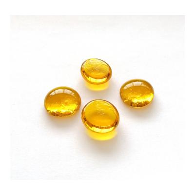 China Modern Yellow Color Frosted Glass Flat Beads For Garden Decorating for sale