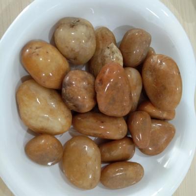 China Modern high polished garden villa road street best quality yellow river stone pebble decoration NJ-004 for sale