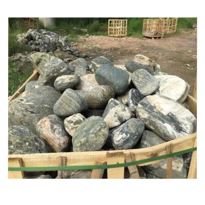 China Large Modern Green Color 150-1000mm Size Of River Stone Rocks For Waterfall Landscape for sale