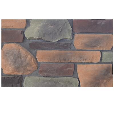 China LM123 Green Color Faux Culture Stone Traditional Brown Yellow Artificial Culture Veneer Stone for sale