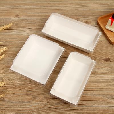 China Food Disposable Microwavable Paper Boxes with PET Plastic Lid Leakproof Biodegradable Set for Disposable Lunch Japanese Sushi Bento Box for sale