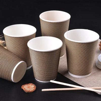 China Wholesale Eco Friendly Biodegradable Disposable Single Camping Printed Double Wall Paper Coffee Cup With Custom Logo for sale