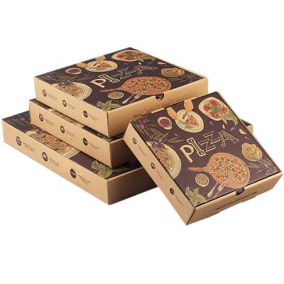 China Disposable Suppliers Disposable Flute Corrugated Printed Size Restaurant Logo Takeaway Packaging Custom Made Food Grade Pizza Paper Box for sale