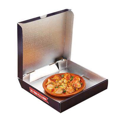 China Disposable Restaurant Packaging Box Rectangle Cardboard Custom Catering Keep Hot Lunch Food Grade Aluminum Foil Pizza Box For Sale for sale