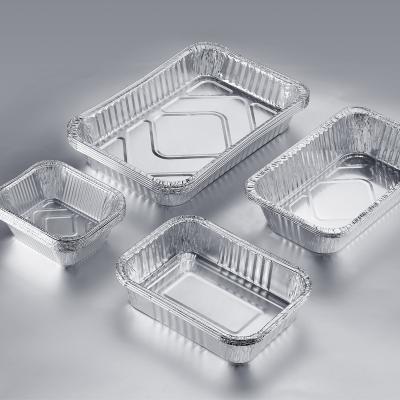 China Insulation and OEM Cold Logo Kitchen Shallow Bowl Heat Preservative Sealing Disposable Functional Baking Tray Bake Retort Food Container Aluminum Foil For Sale for sale