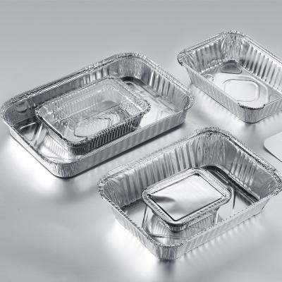 China Microwave Safe Factory Wholesale Disposable Food Wrap Tin Foil Tray Microwavable With Paper Lid for sale