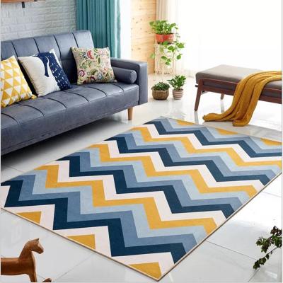 China Washable High Quality 3D Print Geometric Design Plain Sofa Bay Window Living Room Carpet for sale