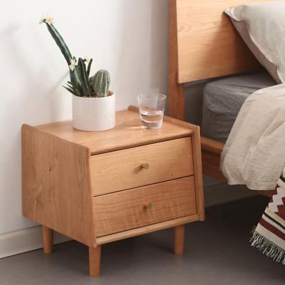 China Nordic Wholesale Convertible Furniture 2 Drawers Color Log Style Storage Wooden Bedside Table for sale