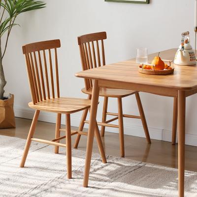 China (Other) Nordic Style Dining Furniture Cherry Wood Wooden Adjustable Windsor Chair for Dinner for sale