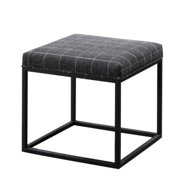 China Wholesale high quality short elegant black fabric cast iron legs sitting catton sofa mini stool for sale