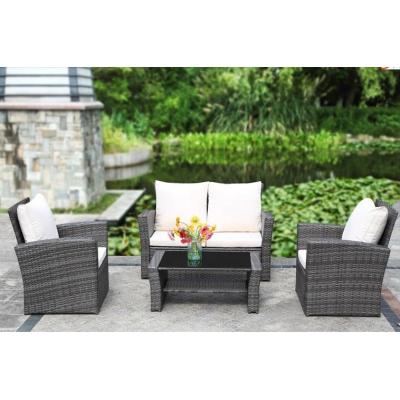 China Modern Cheap Furniture Rattan 5-Seater Garden Sofa Outdoor Lounge Set for sale