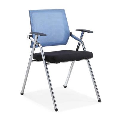 China Mesh Foldable Chair Stackable Office Room Folding Practicing Desk Chairs For Training With Writing Board for sale