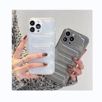 China 3D Fashion Brand Soft Cotton Stripper Shockproof TPU Back Cover Down Jacket Phone Case Cover For iPhone 14 13 12 11 pro X Max XR XS for sale