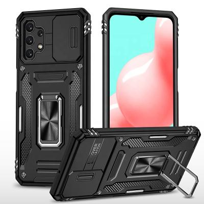 China Shockproof 2 in 1 Dual Layer Armor TPU PC Slide Camera Back Cover with Ring Holder Case Coque Mobile Phone for Samsung Galaxy a32 4g for sale