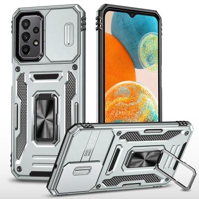 China Shockproof Protective Magnetic Kickstand TPU PC Slide Camera Cover With Ring Holder Case Coque Mobile Phone For Samsung Galaxy A23 5g for sale