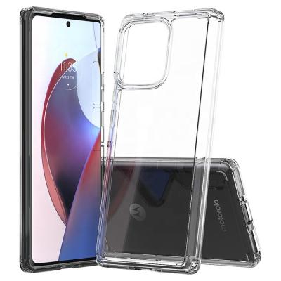 China 2023 TPU Shockproof Acrylic 2 In 1 Clear Soft Silicone Back Cover Funda Celular Mobile Phone Case For Motorola Moto Edge Plus Ultra for sale