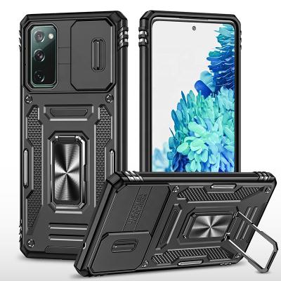 China Shockproof Armor PC Slide Cover Camera Funda Para telefono Phone Case For Samsung Fe 5g S23 ultra S22 s20 plus S21 for sale