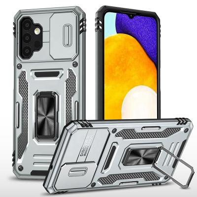 China Shockproof 2 in 1 Shockproof Stand PC Back Cover Camera with Ring Accessories Case Mobile Phone Cover for Samsung Galaxy A13 for sale