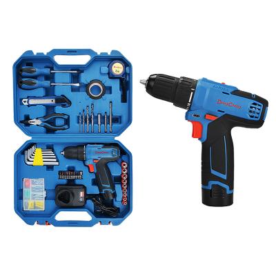 China Home Economic Cordless Drill Tool Kit Single Battery Pack Model Dongcheng DIY Combo Kit for sale