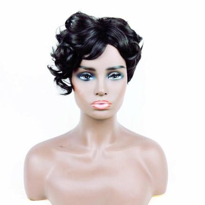 China Easy Apply Human Hair 1B Brazilian Natural Black Straight Pixie Wigs Short Pixie Cut Wigs With Bangs Virgin Hair Wigs for sale