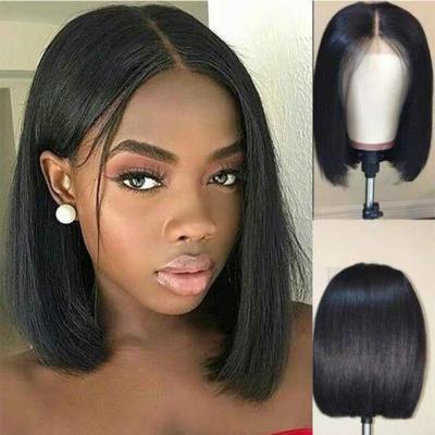 China Easy Apply Short Bob Wig Heat Hair Straight with Blunt Strokes Natural Look Cosplay for Costume Daily Wigs for sale