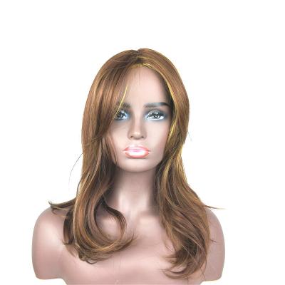 China Easy Apply Long Curly Golden Brown Wigs Synthetic Hair Wig Hair Accessories for sale