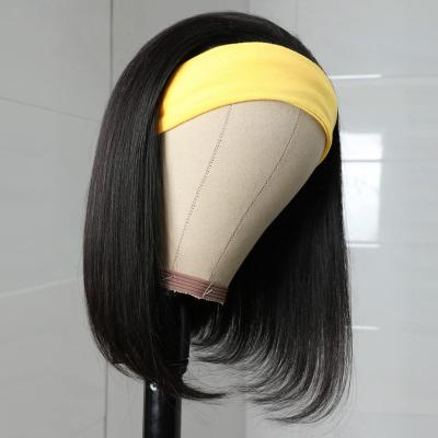 China Easy Apply Straight Hair Short Bob Wigs Headband For Black Women for sale