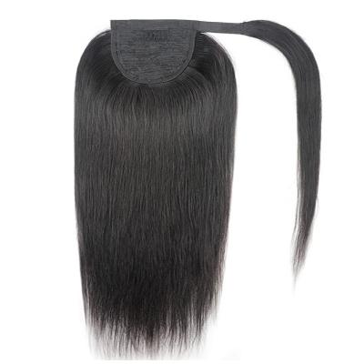 China Easy Apply Black Natural Straight Synthetic Hair Ponytail Hair Wigs For Women Topper With Velcro for sale