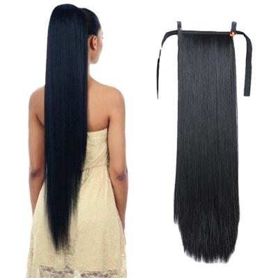 China Easy Apply Long Straight Heat Resistant Synthetic Hair Tied Ponytail for sale