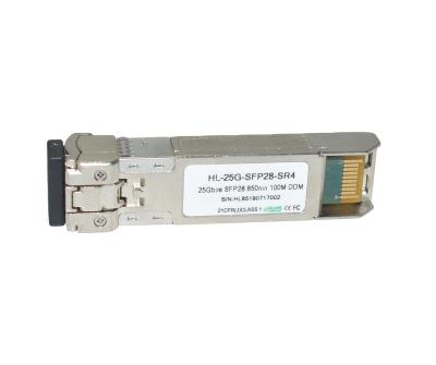 China 25G SFP 28 T850nm 100m LC Optical DDM Transceiver Metal Duplex Module for sale