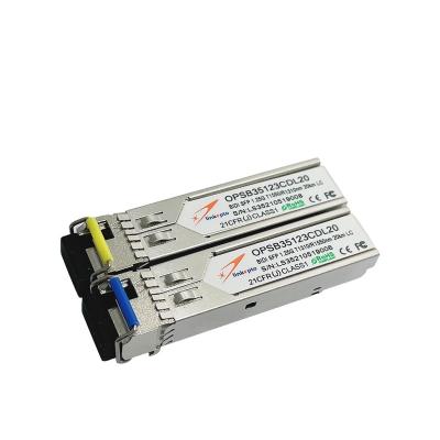 China FTTX SFP WDM Module SFP 1.25G 1310nm/1550nm LC/SC Connector 20KM SFP BIDI for sale