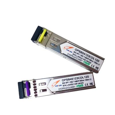 China 1.25g Bidi 120km FTTX SFP 1000base-bx module Bidi 120km TX1490nm/RX1550nm SFP 1490/1550 transceiver module for sale