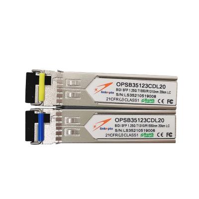 China FTTX Bidi SFP 1.25G 20km SFP BIDI 1310nmTx/1550nmRx Optical Transceiver Module for sale