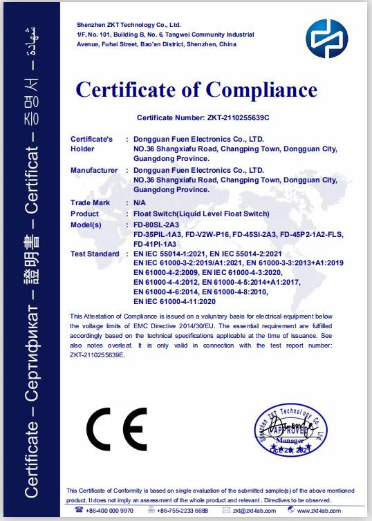 CE - Dongguan Fuen Electronics Co., Ltd.