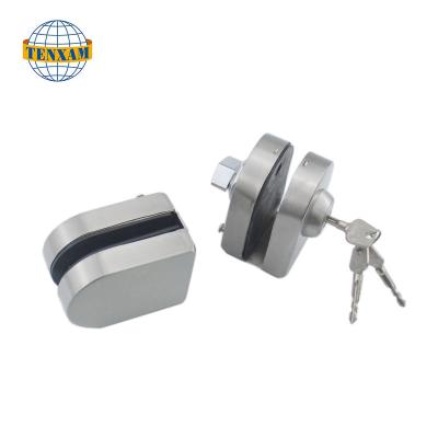 China Modern Office Commercial Home Entry Round Stainless Steel Security Double Side Center Glass Door Lock for sale