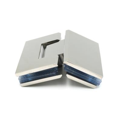 China Modern Stainless Steel Tempered Glass Door Flange Shower Room Hinge Bathroom Clip for sale