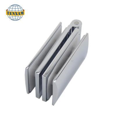 China Easy to install and durable 180 degree commercial glass door accessory concealed wire drawing bench door hinges for glass for sale