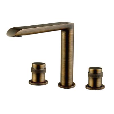 China Thermostatic Faucets Basin faucet concealed bathroom classic brass building Dual Handle stylized for sale