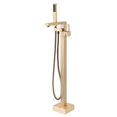 China Without shower gold multifunctional hot and cold sliding bar faucet in western building, bathtub for sale