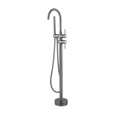 China Hot-selling multi-function hot and cold gray sliding bar gray faucet without shower in western building,Bath jug bibcock for sale