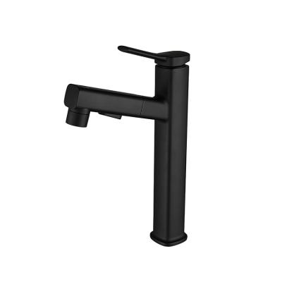 China Thermostatic Faucets Black Basin Faucet Classic Long Build Stainless Steel for sale