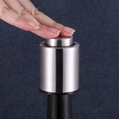 China Time Scale Viable Durable Disc Stopper Reusable Wine Accessories Metal Vacuum Wine Preserver Bottle Saver for sale