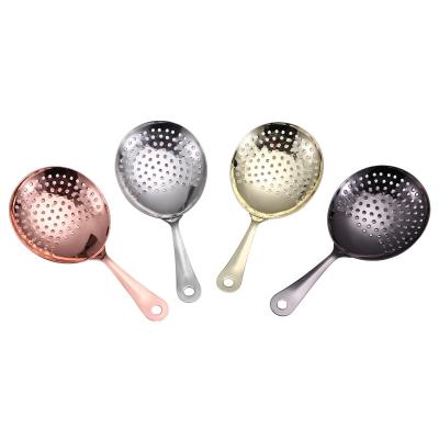 China Viable Fine Mesh Stainless Steel Sieve Strainer Cocktail Food Tea Coffee Strainers in Silver, Gold, Copper and Black for sale